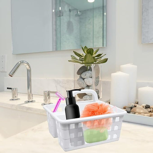 3 Compartments Shower Caddy Basket With Handle, Durable Bathroom Storage Organizer, Toiletries Storage Basket 3 Compartments Shower Caddy Basket With Handle, Durable Bathroom Storage Organizer, Toiletries Storage Basket